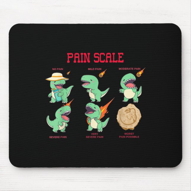 Women Nurse Pain Scale Pain Essment Funny Dinosaur Mouse Pad (Front)