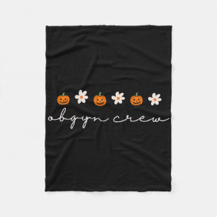 Women Obgyn Nurse Pumpkins Ghosts Halloween Obgyn  Fleece Blanket