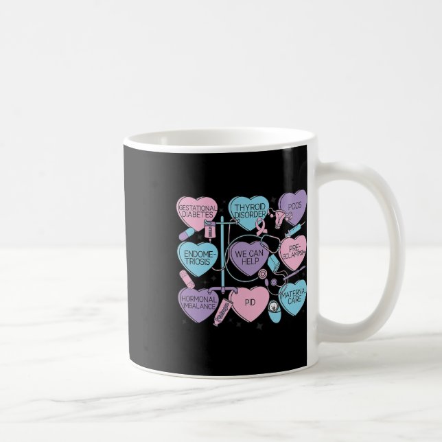 Women Obstetrics Valentine's Day Nurse Ob Gyn Obst Coffee Mug (Right)