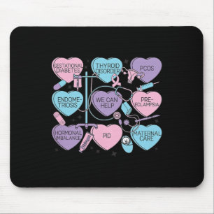 Women Obstetrics Valentine's Day Nurse Ob Gyn Obst Mouse Pad