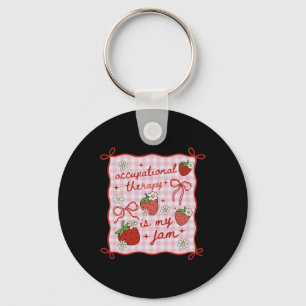 Women Occupational Therapy Cute Strawberry Ot Back Key Ring