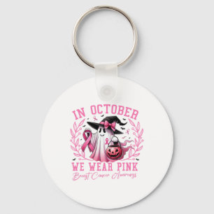Women October We Wear Pink Breast Cancer Awareness Key Ring