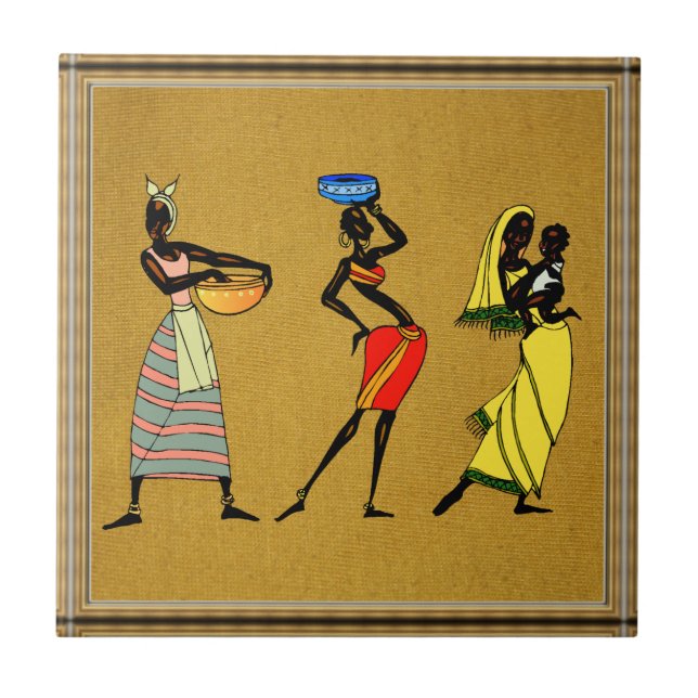 Women of Africa Ceramic Tile (Front)