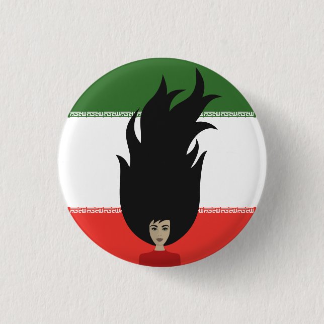 Women of Iran fight for equality, hijab protest 3 Cm Round Badge (Front)