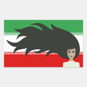 Women of Iran fight for freedom, free hair Rectangular Sticker