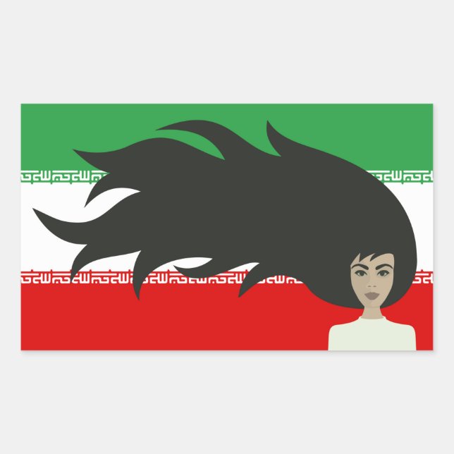 Women of Iran fight for freedom, free hair Rectangular Sticker (Front)