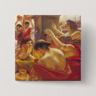 Women of Madura at a Fountain 15 Cm Square Badge