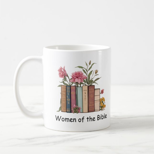 Women Of The Bible Floral Book Coffee Mug (Left)