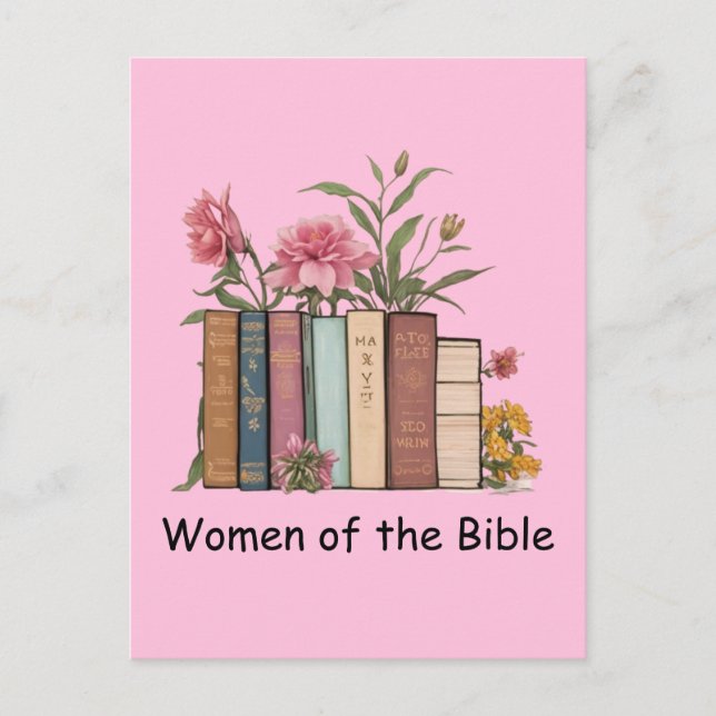 Women Of The Bible Floral Book Postcard (Front)