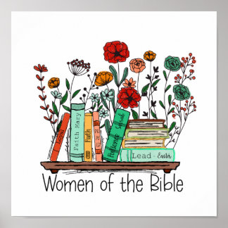 Women of The Bible,Floral Christian Poster