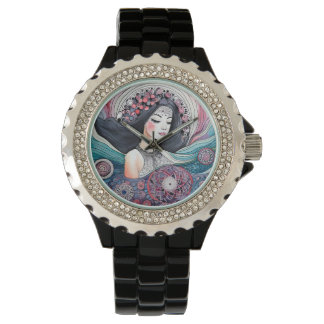women of the sea compact mirror watch