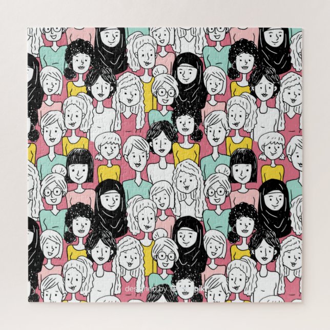 Women of the World Cartoon Difficult People  Jigsaw Puzzle (Vertical)