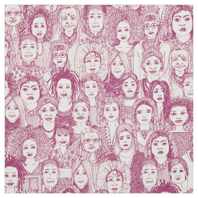 women of the world cherry fabric (Swatch)
