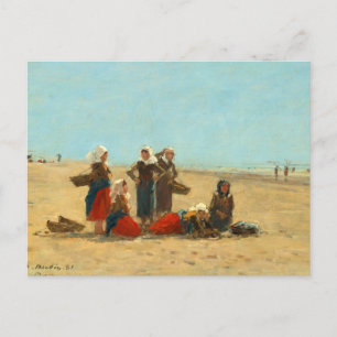 Women on the Beach at Berck by Eugene Boudin Postcard