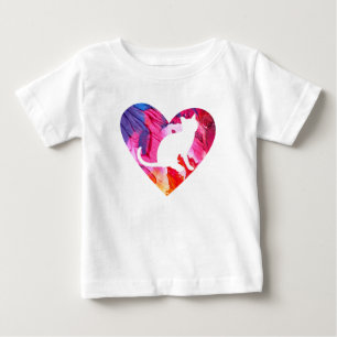 Women or Girls Cat Tie Dye Watercolor Baby T-Shirt