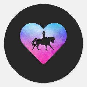 Women Or Girls Horseback Riding Horse  Classic Round Sticker