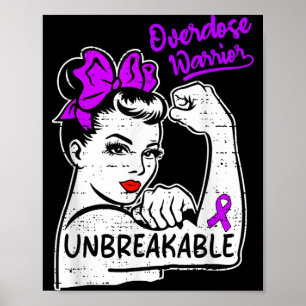 Women Overdose Warrior Awareness Month Ribbon Poster