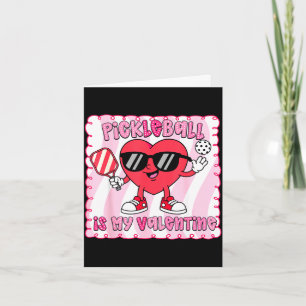 Women pickleball heart cute pickleball is card