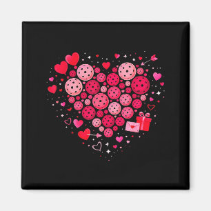 Women pickleball valentines day heart love magnet