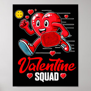 Women pickleball valentines squad heart pickleball poster