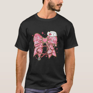 Women Pink Coquette Nurse Stethoscope Bow Nurse Ap T-Shirt