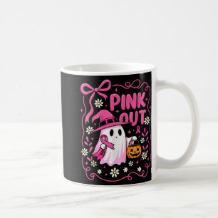 Women Pink Out Ghost Witch Breast Cancer Awareness Coffee Mug