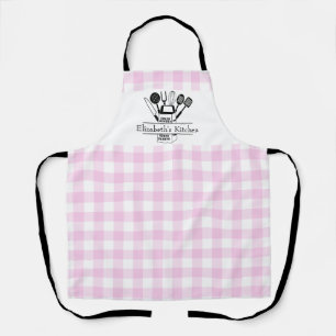 Women Plaid Personalised Apron