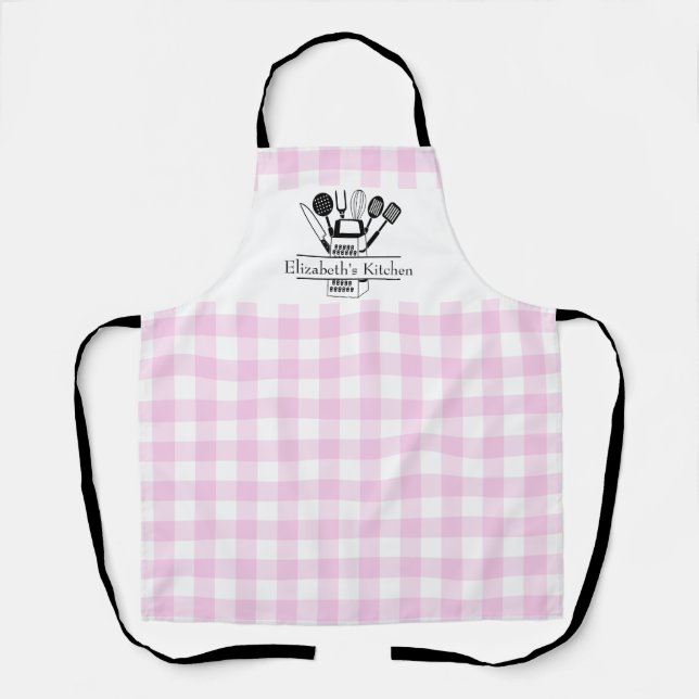 Women Plaid Personalised  Apron (Front)