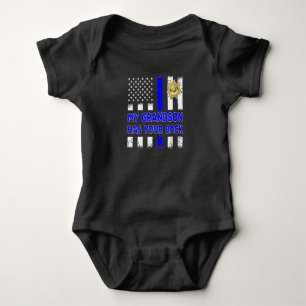 Women Police Officer Grandparents My Grandson Gift Baby Bodysuit