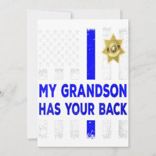 Women Police Officer Grandparents My Grandson Gift Holiday Card