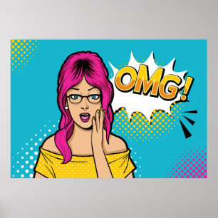 Women pop art poster