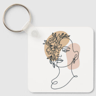 Women portrait key ring