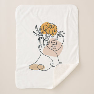 Women portrait sherpa blanket