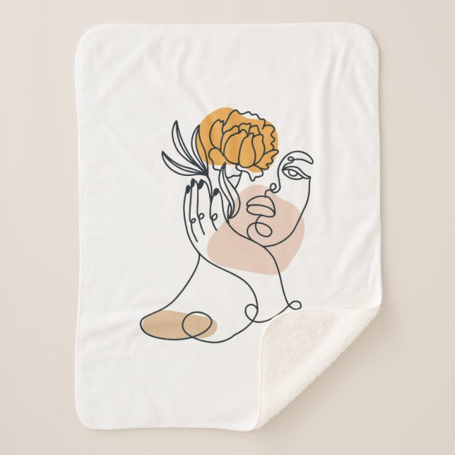 Women portrait sherpa blanket (Front)