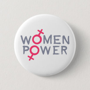 Women Power 6 Cm Round Badge