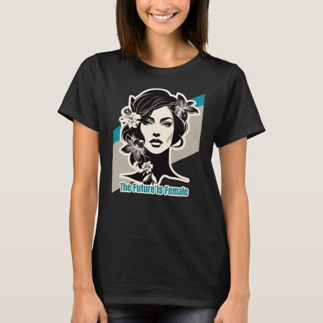 Women Power. Gray and blue T-Shirt (Front)