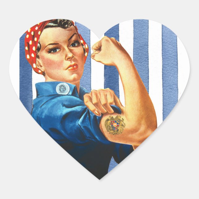 Women Power Heart Sticker (Front)