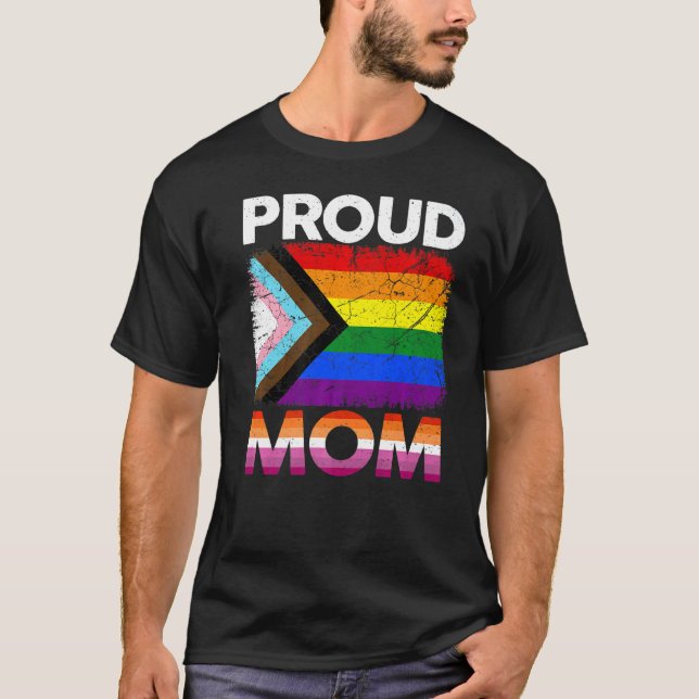 Women Proud Mum Transgender Pride Lesbian Lgbt Fat T-Shirt (Front)