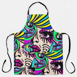 women psicodelico apron