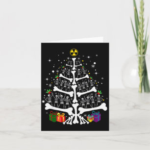 Women Radiology Skeleton Christmas Tree Xray Tech Card