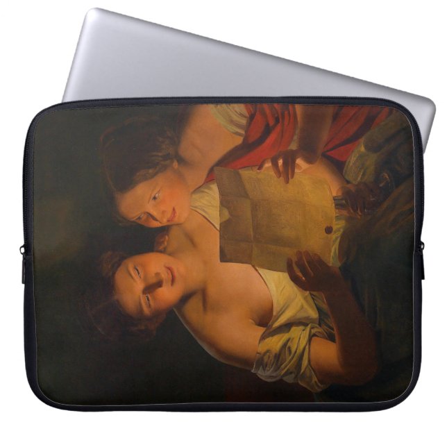 Women Reading a Love Letter (by Waldmüller) Laptop Sleeve (Front)