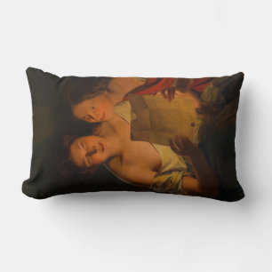 Women Reading a Love Letter (by Waldmüller) Lumbar Cushion