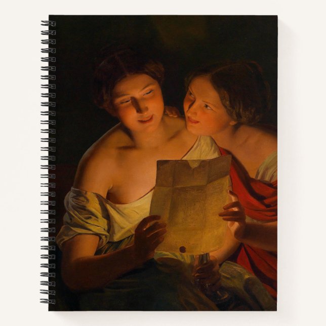 Women Reading a Love Letter (by Waldmüller) Notebook (Front)