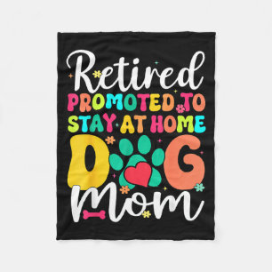 Women retired dog mom retirement dog lover mama fleece blanket