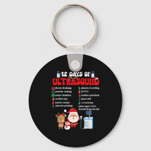 Women Retro 12 Days Of Ultrasound Tech Christmas S Key Ring