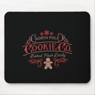 Women Retro Christmas Gingerbread Bakery North Le  Mouse Pad