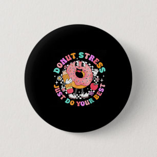 Women Retro Donut Stress Just Design 6 Cm Round Badge