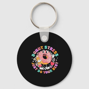 Women Retro Doughnut Stress Just Key Ring