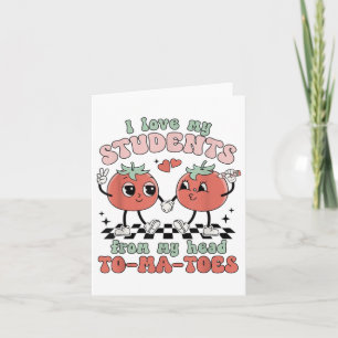 Women Retro I Love My Students Valentine Teacher L Card
