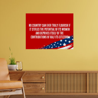 Women Rights Obama Quote Custom Political Poster